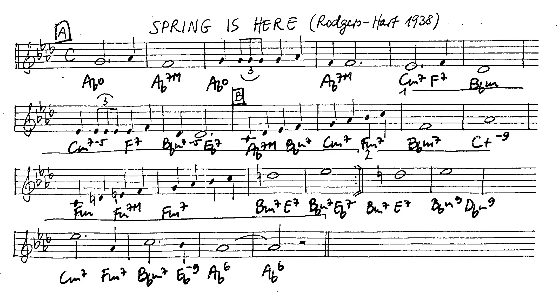 spring is here free jazz leadsheet - Courtesy of the Jungle Jazz Band